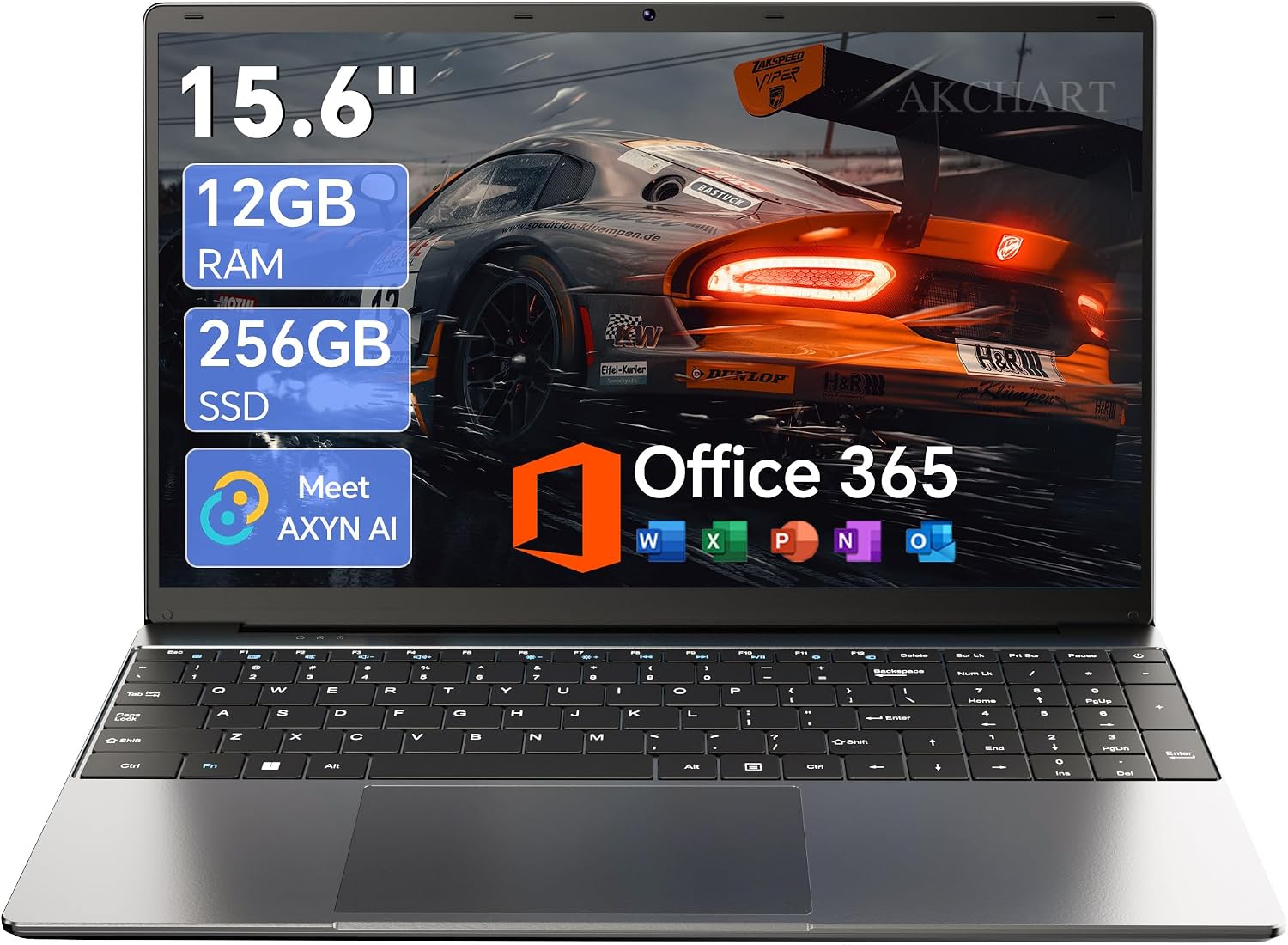 15.6'' AI Laptop with Office 365 12GB RAM 256GB SSD Win 11 Laptops