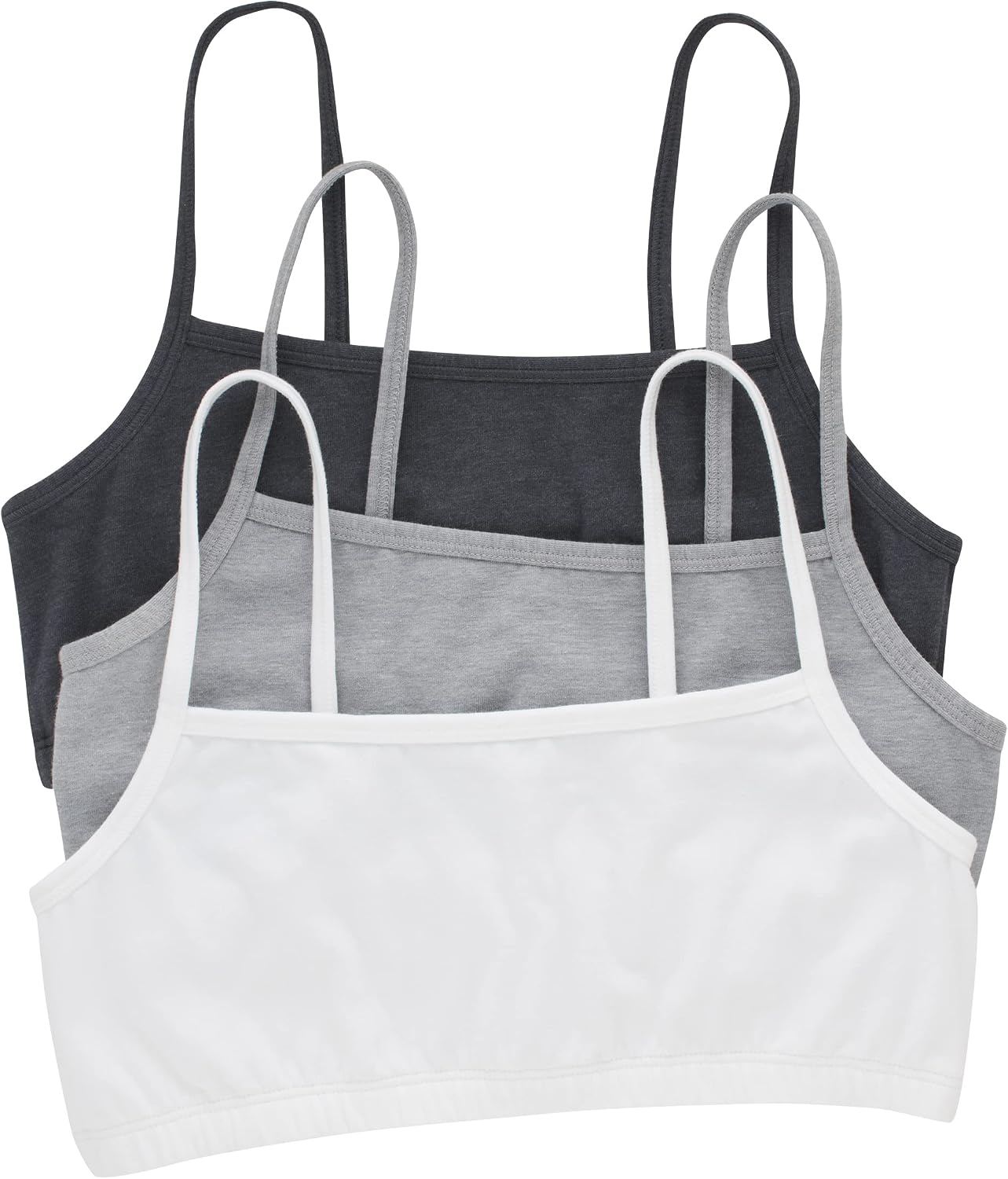 Hanes Women's String Bralette Pack, 3-Pack, Cotton Sports Bralette Bras for Women, Solid or Assorted Wireless Bras