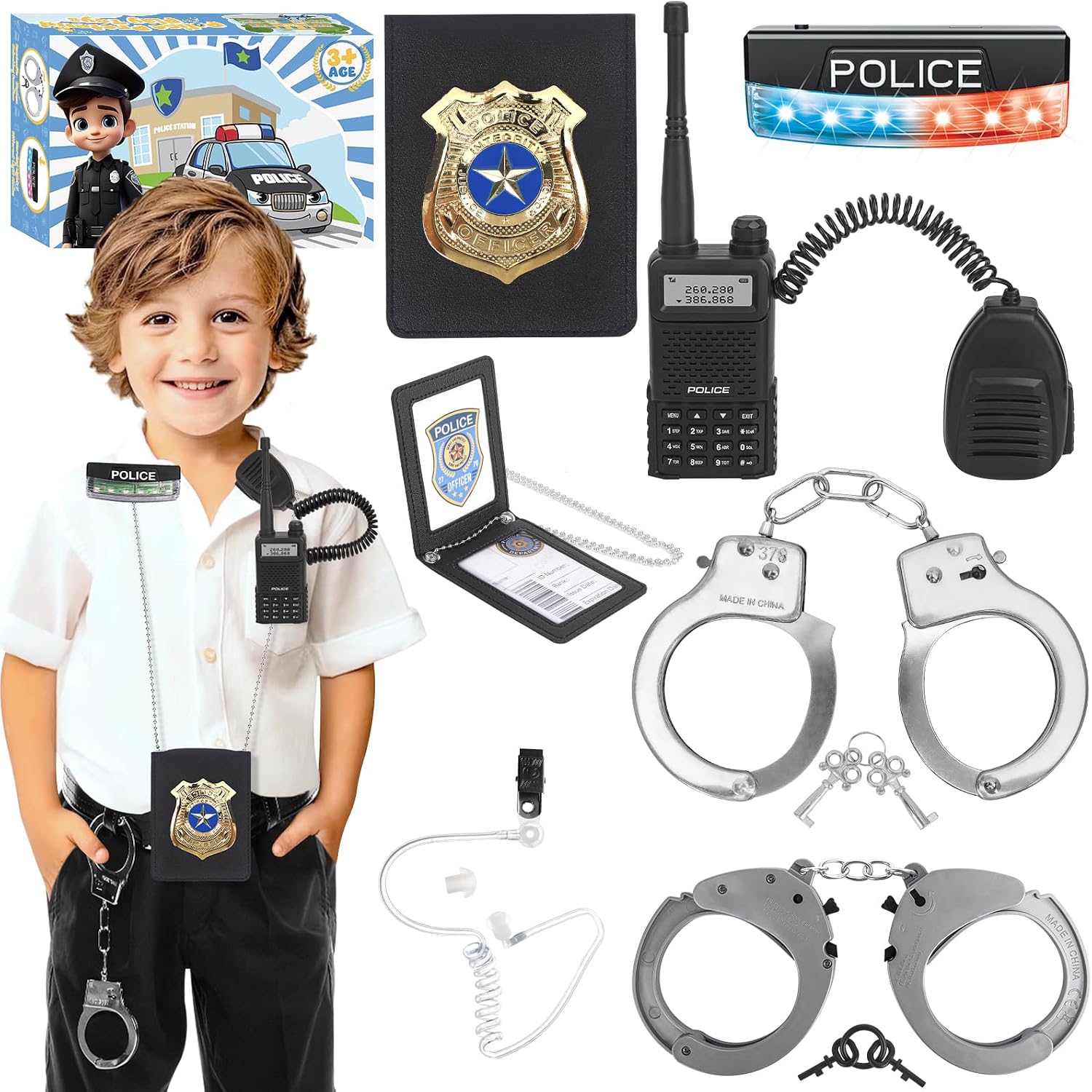 IVENRXIU Police Toys with Police Accessories,Dress up for Kids Ages 3–10