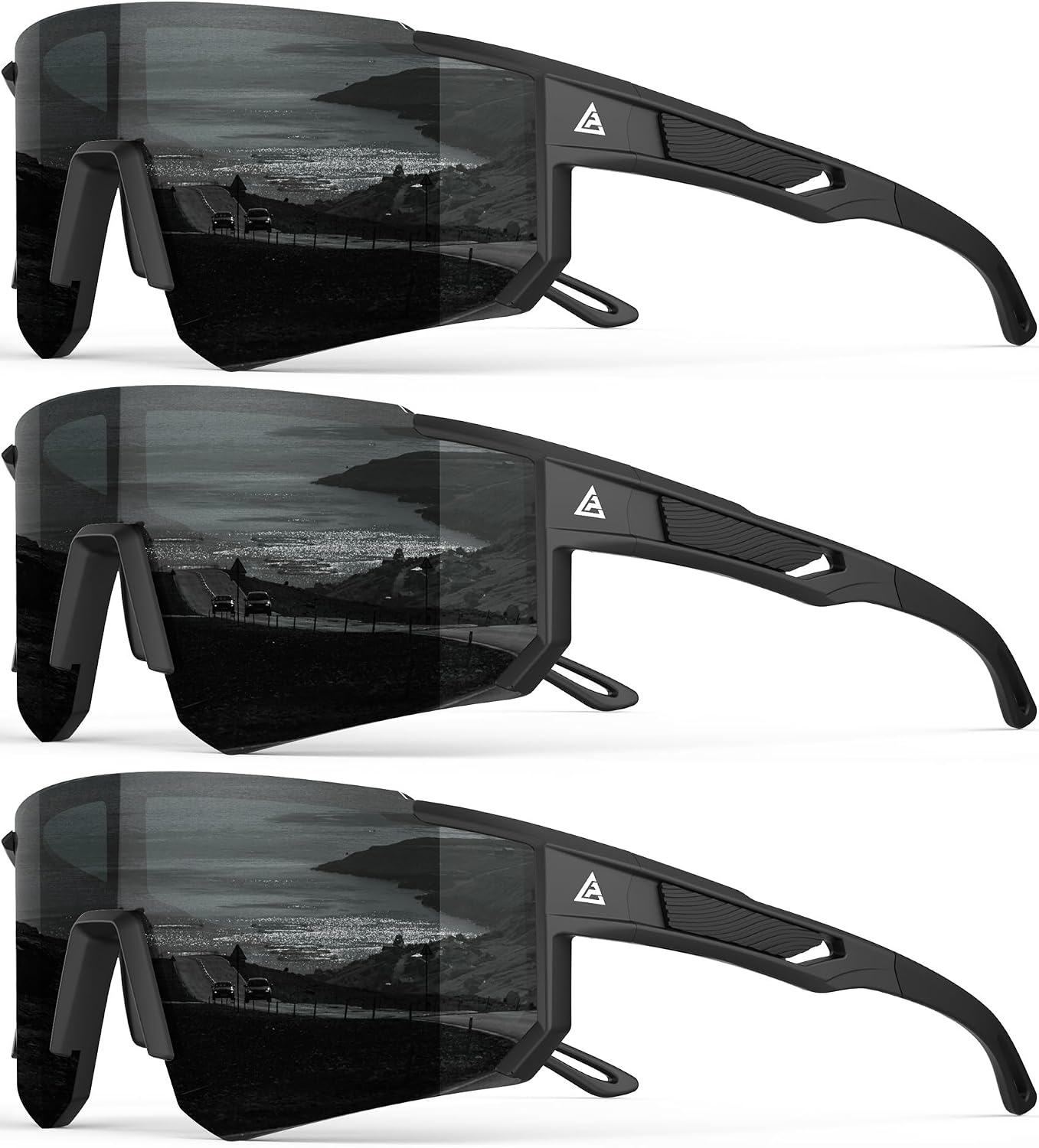Polarized Sports Sunglasses for Men Women, UV400 Protection Mens Sunglasses Wrap Around Sun Glasses for Cycling Running